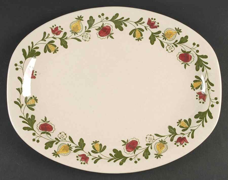 Gretchen Green 14" Oval Serving Platter by Johnson Brothers-1