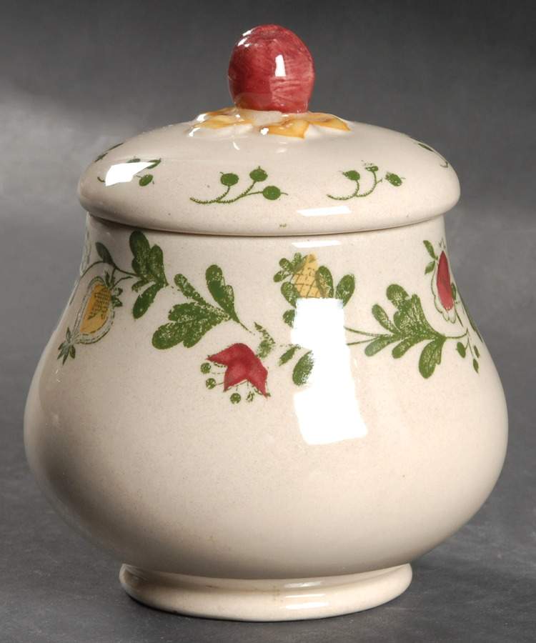 Gretchen Green Sugar Bowl & Lid by Johnson Brothers-1