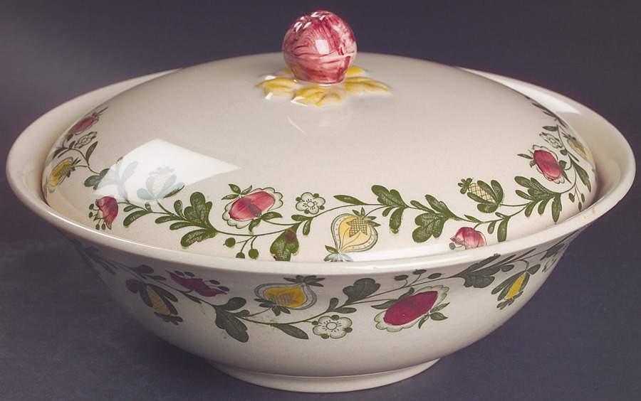 Gretchen Green Round Covered Vegetable by Johnson Brothers-1