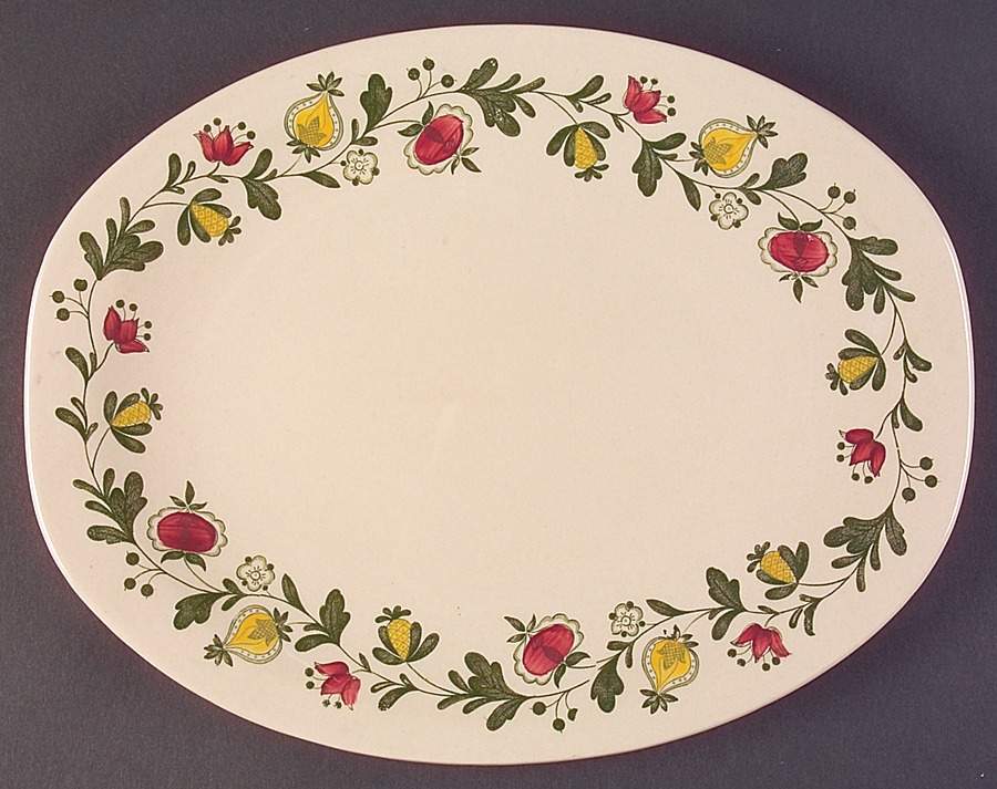 Gretchen Green 12" Oval Serving Platter by Johnson Brothers-1