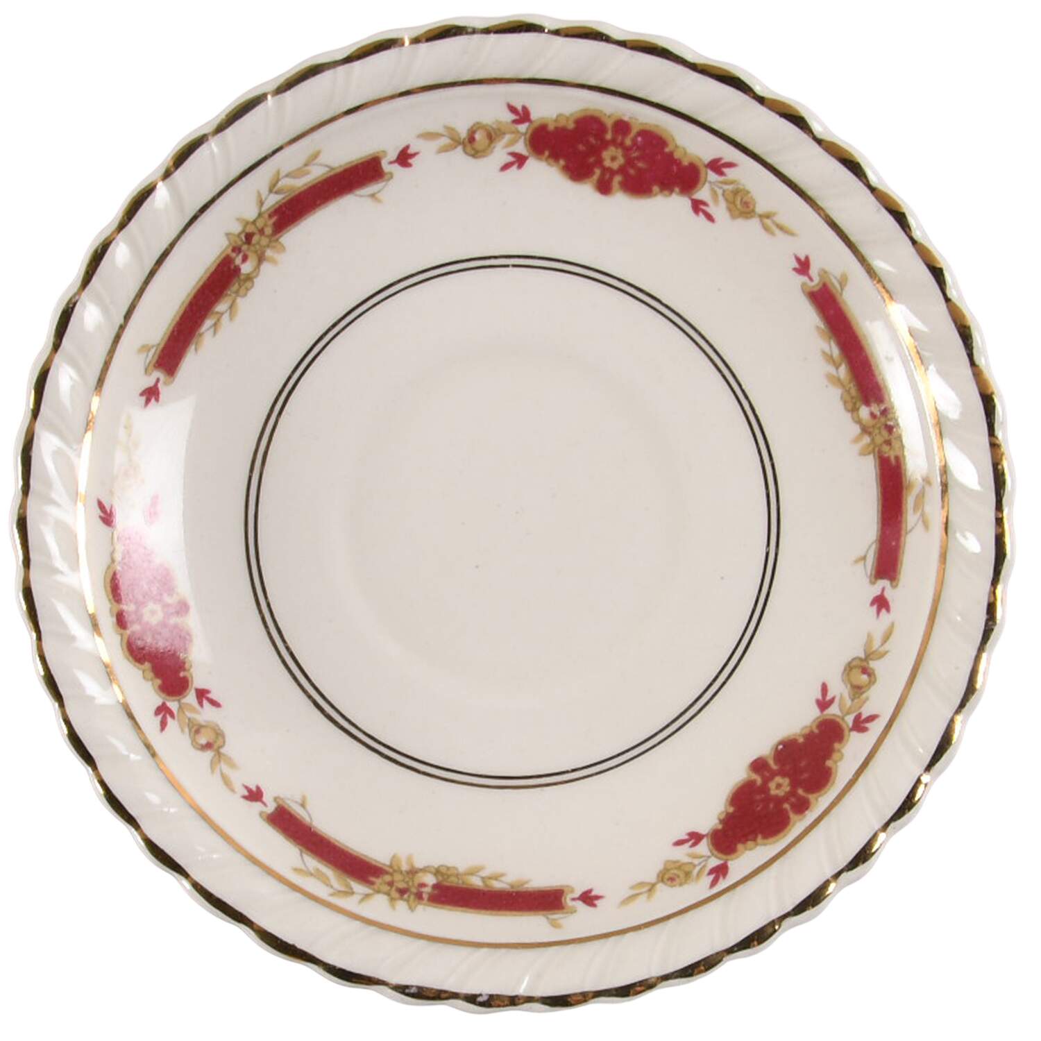Guildford Maroon Saucer for Demitasse Cup by Johnson Brothers-1