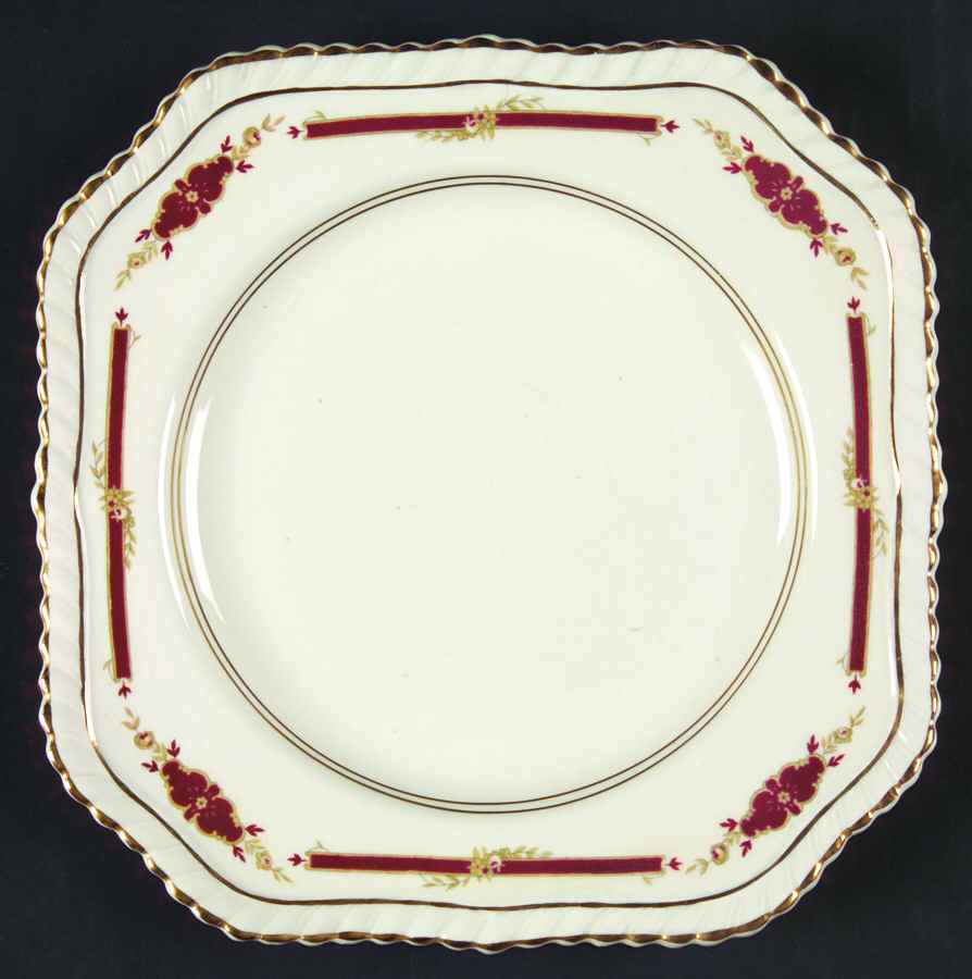 Guildford Maroon Square Salad Plate by Johnson Brothers-1