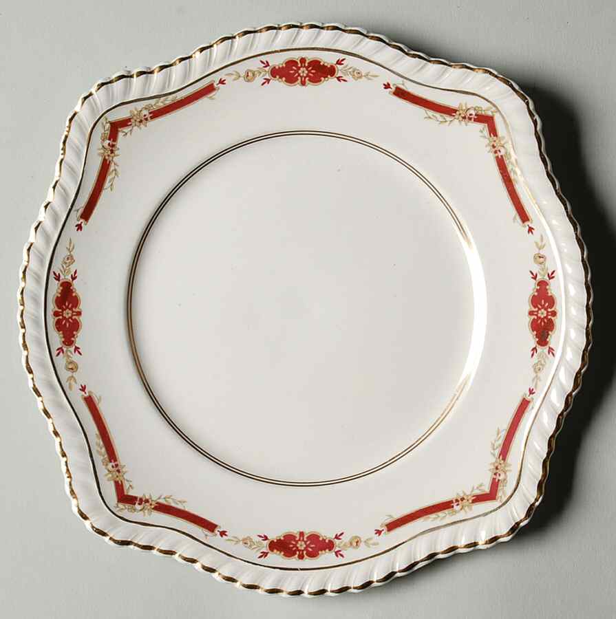 Guildford Maroon Square Salad Plate by Johnson Brothers-1