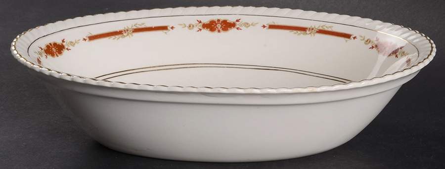 Guildford Maroon 9" Oval Vegetable Bowl by Johnson Brothers-1