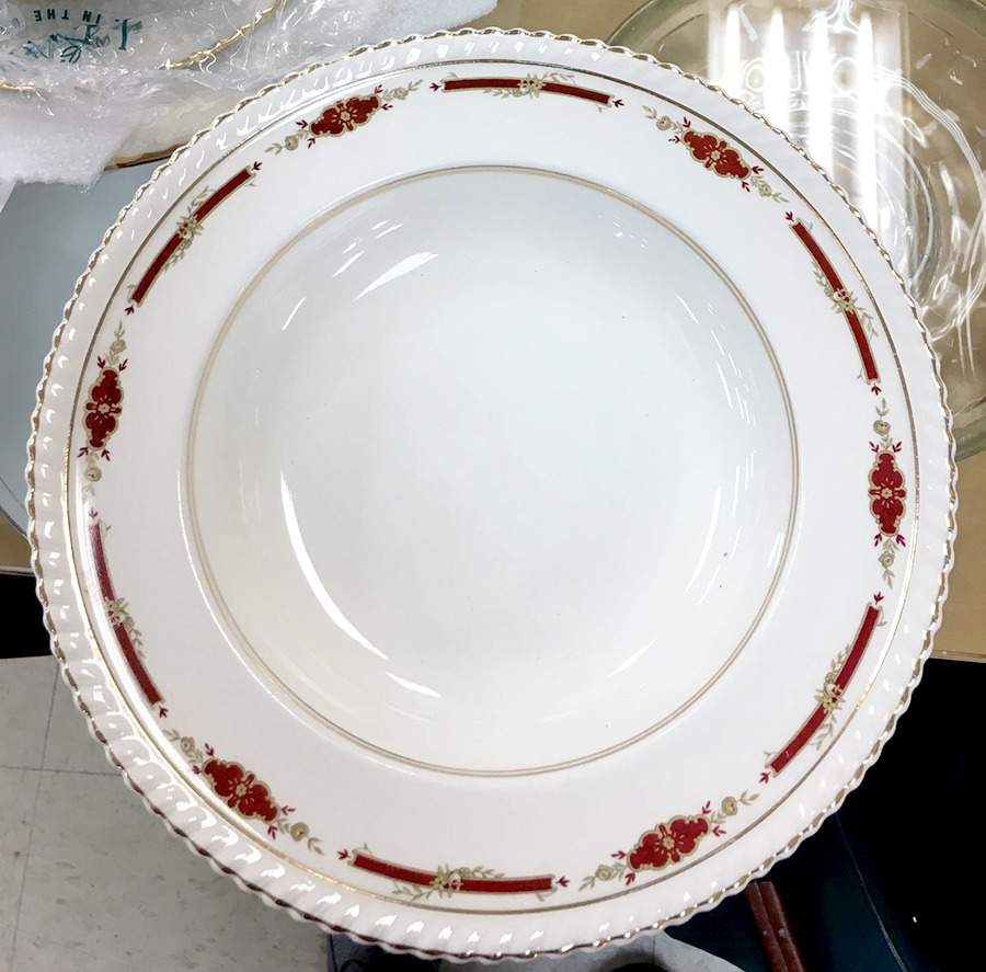 Guildford Maroon Large Rim Soup Bowl by Johnson Brothers-1
