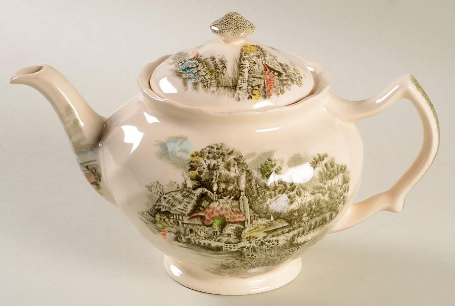Happy England Green Multicolor Teapot & Lid by Johnson Brothers-1
