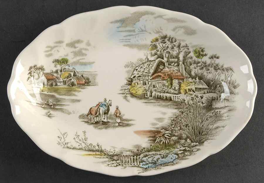 Happy England Green Multicolor Relish/Gravy Underplate by Johnson Brothers-1