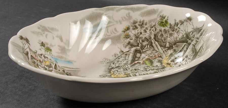 Happy England Green Multicolor 8" Oval Vegetable Bowl by Johnson Brothers-1