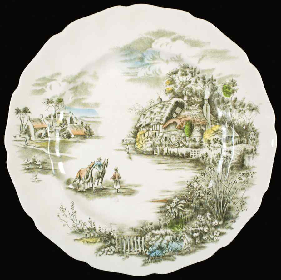 Happy England Green Multicolor Dinner Plate by Johnson Brothers-1