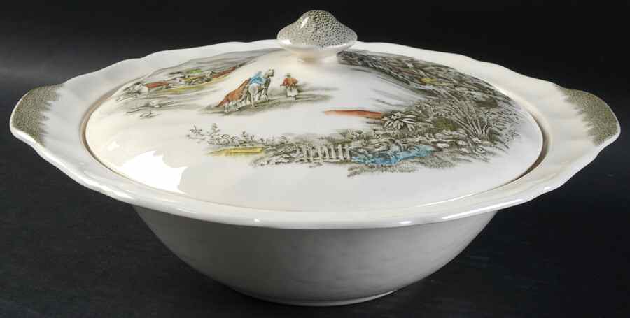 Happy England Green Multicolor Round Covered Vegetable by Johnson Brothers-1