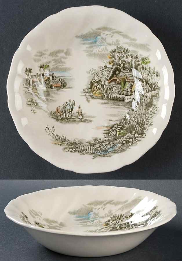 Happy England Green Multicolor Coupe Soup Bowl by Johnson Brothers-1
