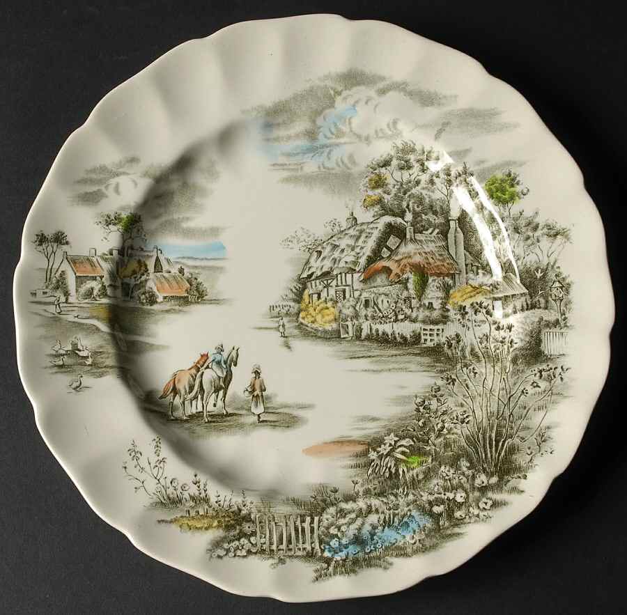 Happy England Green Multicolor Dinner Plate by Johnson Brothers-1