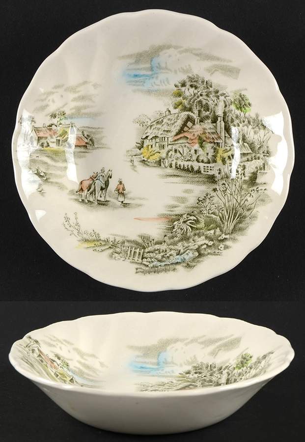 Happy England Green Multicolor Fruit/Dessert (Sauce) Bowl by Johnson Brothers-1