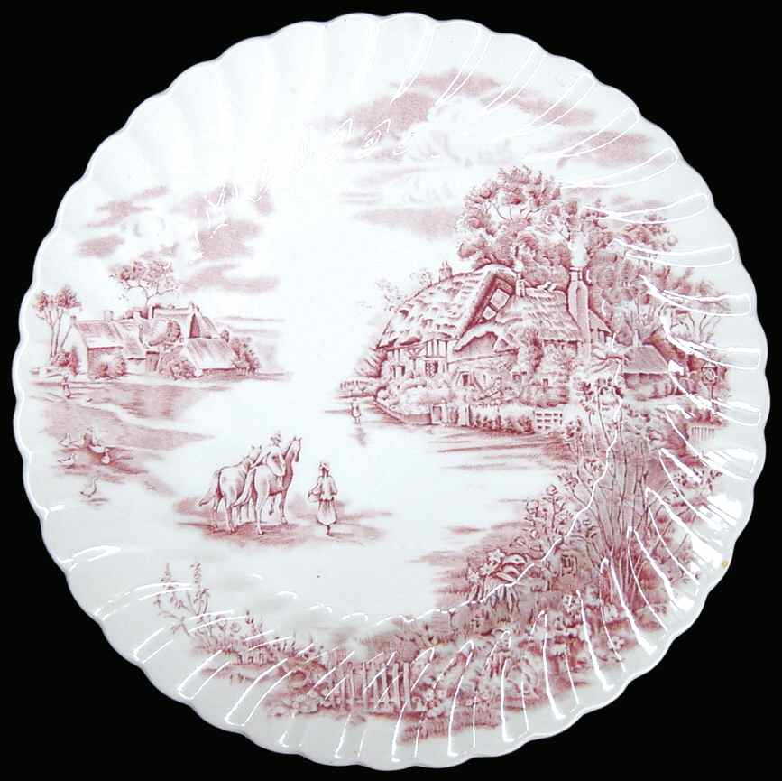 Happy England Red Pink Dinner Plate by Johnson Brothers-1