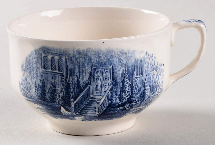 Haddon Hall Blue Flat Cup by Johnson Brothers-1