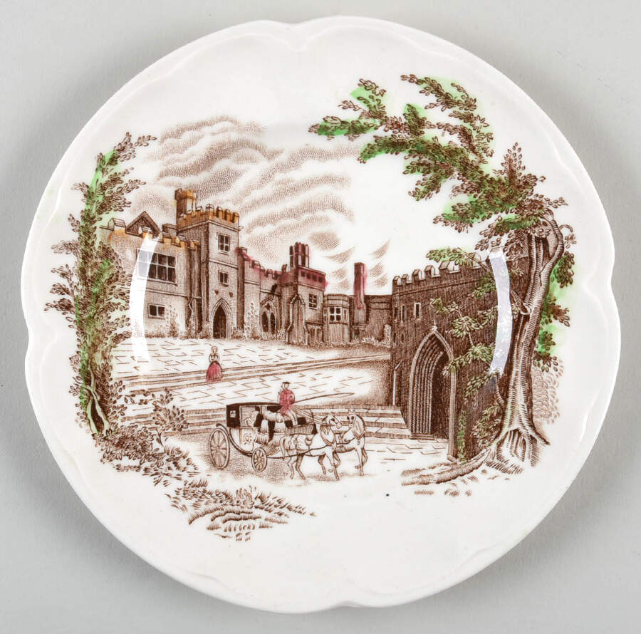 Haddon Hall Brown Multicolor Bread & Butter Plate by Johnson Brothers-1