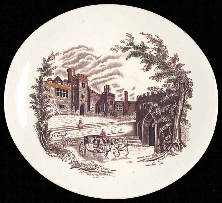 Haddon Hall Brown Multicolor Dessert/Pie Plate by Johnson Brothers-1