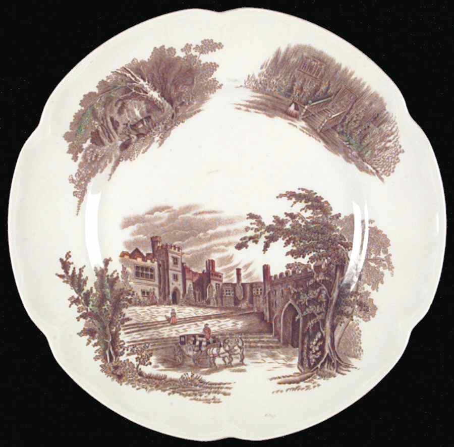Haddon Hall Brown Multicolor Dinner Plate by Johnson Brothers-1