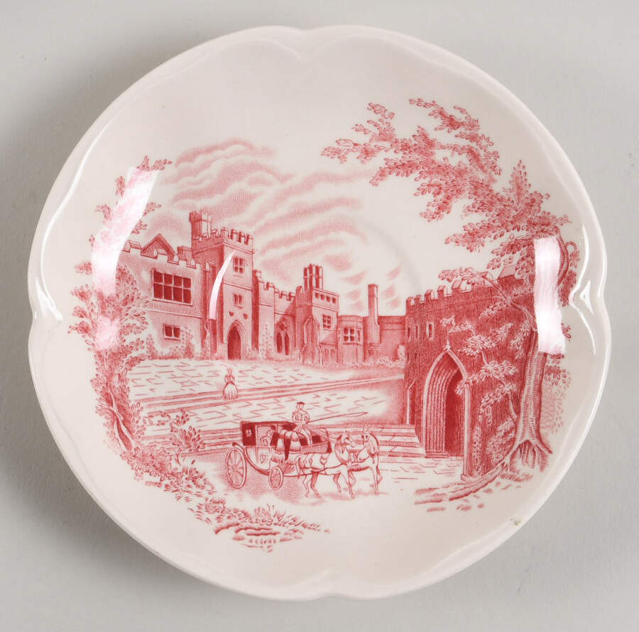 Haddon Hall Pink Breakfast/Cream Soup Saucer for CSSBRL by Johnson Brothers-1