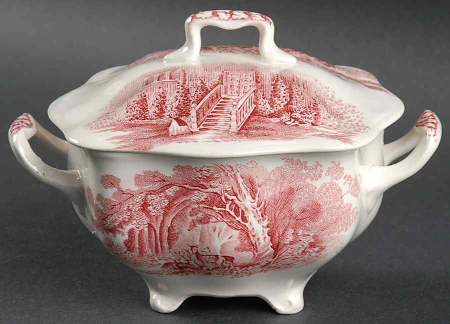 Haddon Hall Pink Sugar Bowl & Lid by Johnson Brothers-1