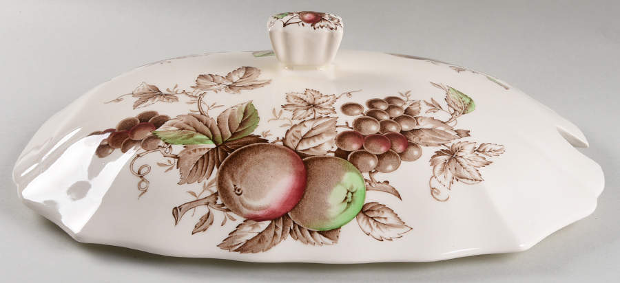 Harvest Time Brown Multicolor Lid for Rectangular Tureen by Johnson Brothers-1