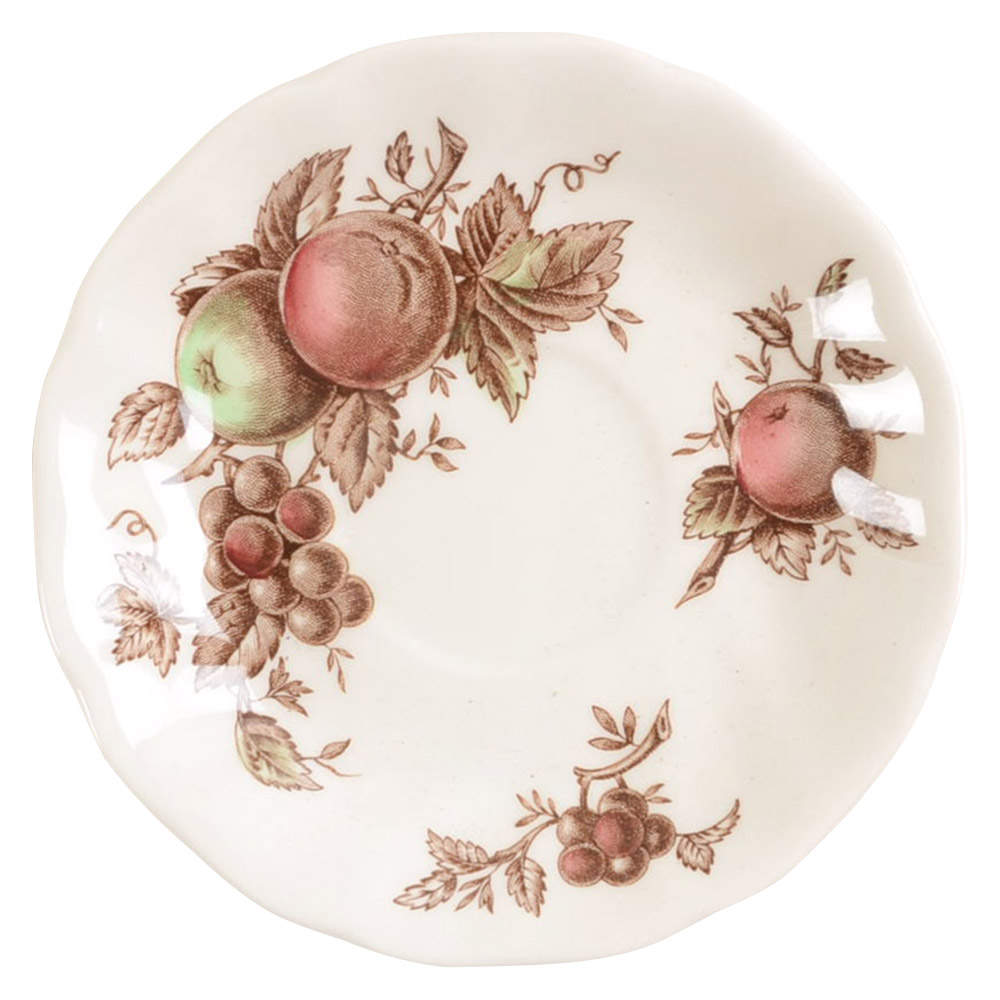 Harvest Time Brown Multicolor Saucer for Flat Cup by Johnson Brothers-1