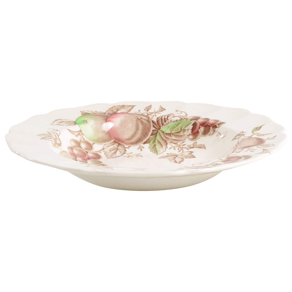Harvest Time Brown Multicolor Rim Soup Bowl by Johnson Brothers-1