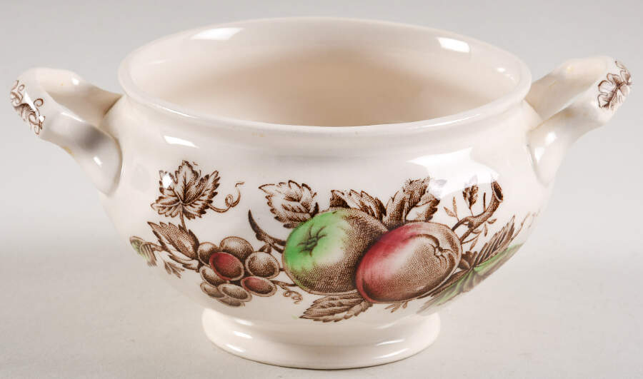 Harvest Time Brown Multicolor Sugar Bowl No Lid by Johnson Brothers-1