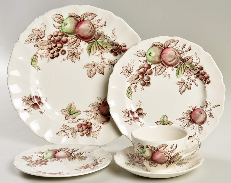 Harvest Time Brown Multicolor 40  Piece Estate Set by Johnson Brothers-1