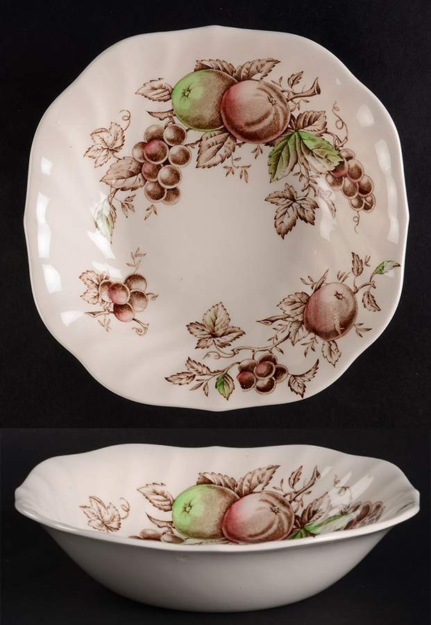 Harvest Time Brown Multicolor Square Soup Bowl by Johnson Brothers-1