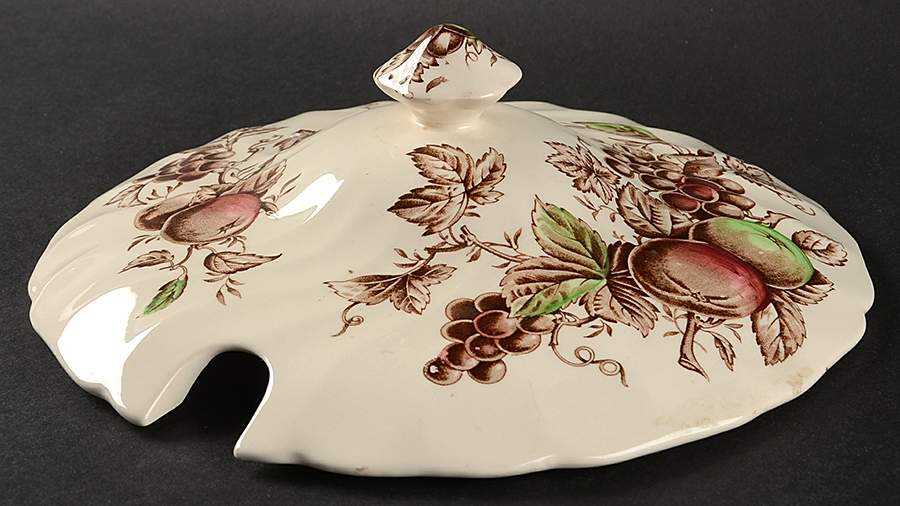 Harvest Time Brown Multicolor Lid for Tureen by Johnson Brothers-1
