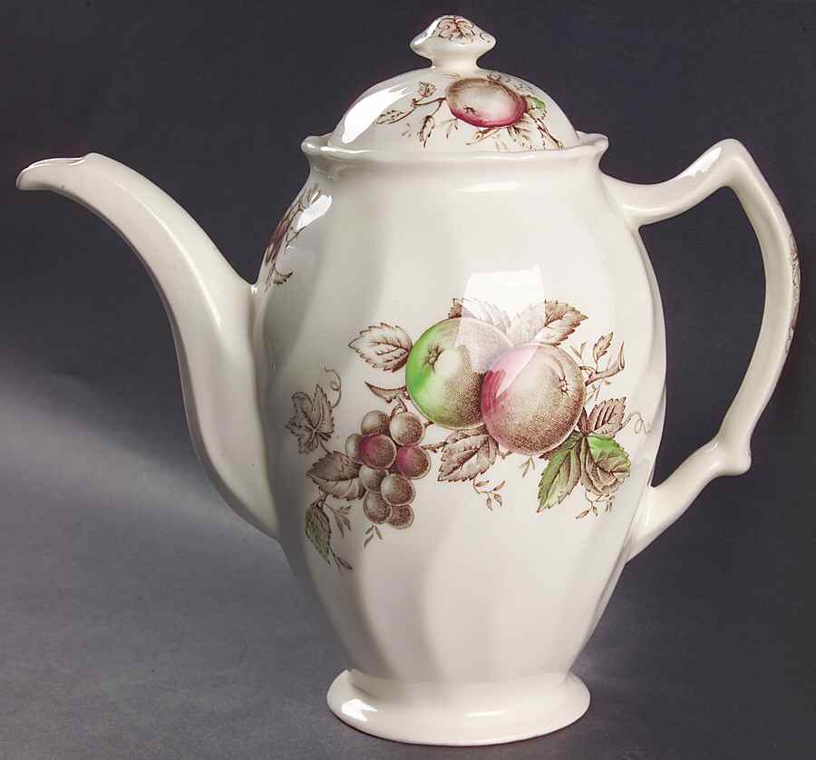 Harvest Time Brown Multicolor Small Coffee Pot & Lid by Johnson Brothers-1