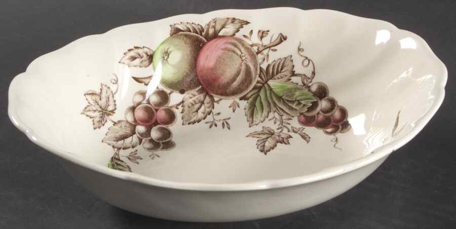 Harvest Time Brown Multicolor 8" Oval Vegetable Bowl by Johnson Brothers-1