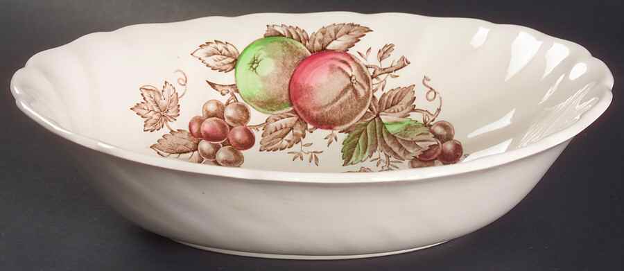 Harvest Time Brown Multicolor 9" Oval Vegetable Bowl by Johnson Brothers-1
