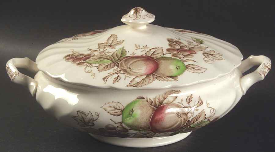 Harvest Time Brown Multicolor Round Covered Vegetable by Johnson Brothers-1
