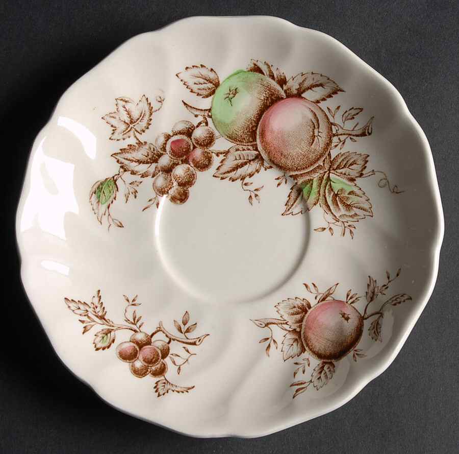 Harvest Time Brown Multicolor Saucer for Cream Soup Bowl by Johnson Brothers-1