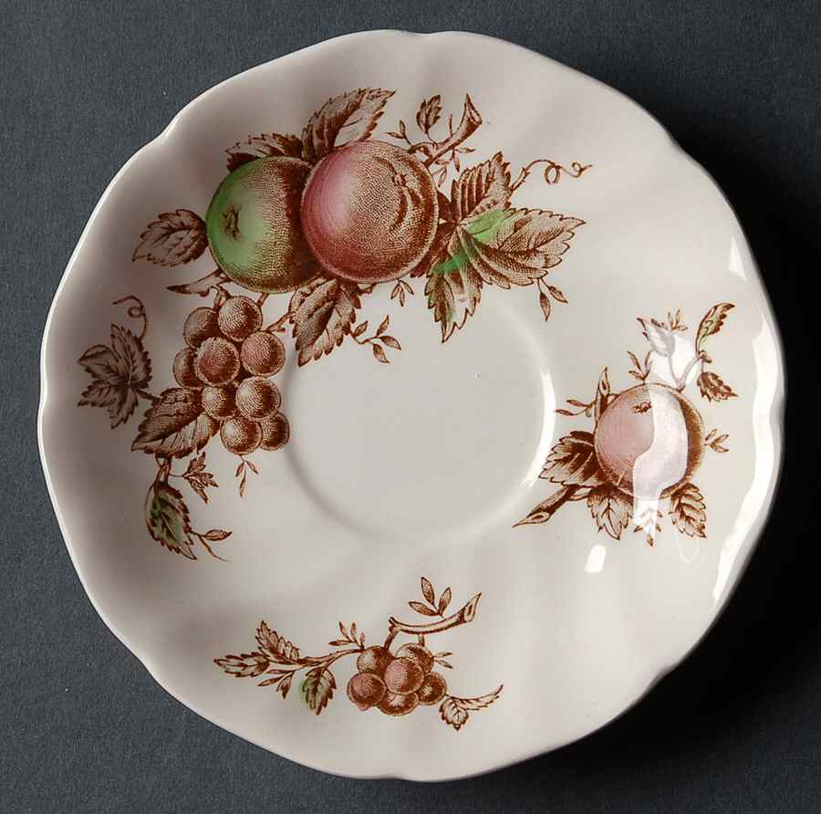 Harvest Time Brown Multicolor Saucer for Flat Cup by Johnson Brothers-1