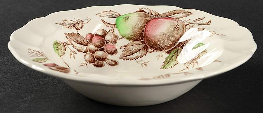 Harvest Time Brown Multicolor Rim Fruit/Dessert (Sauce) Bowl by Johnson Brothers-1