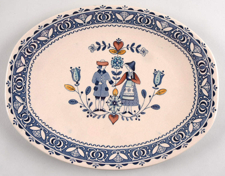 Hearts & Flowers Smooth 12" Oval Serving Platter by Johnson Brothers-1