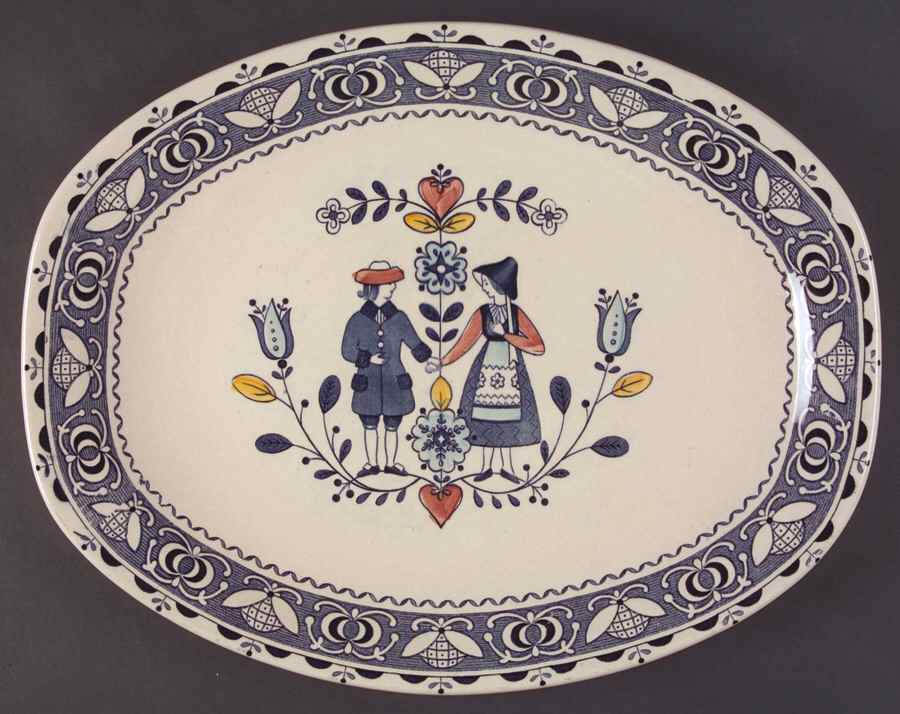 Hearts & Flowers Smooth 14" Oval Serving Platter by Johnson Brothers-1