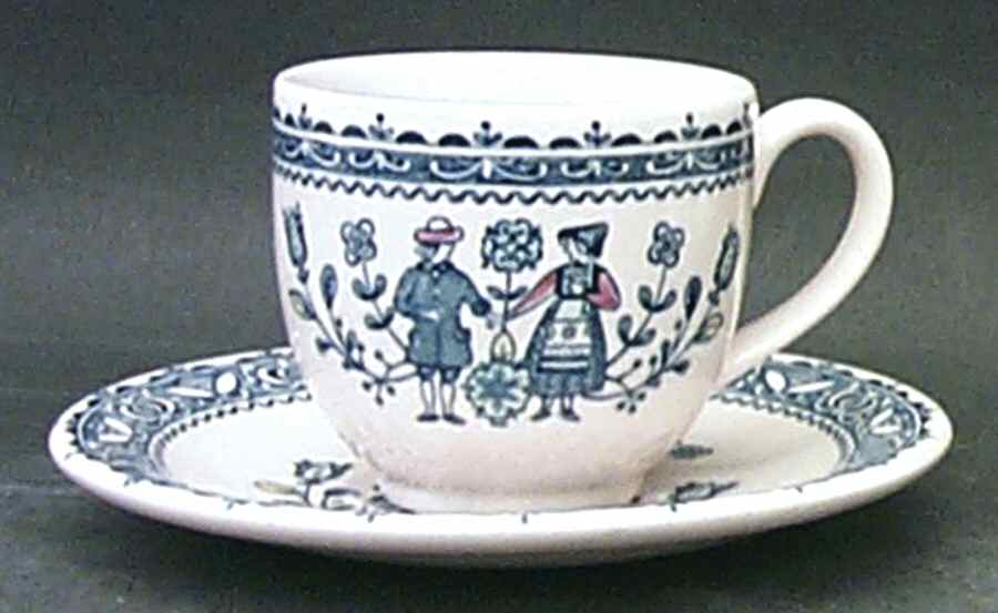 Hearts & Flowers Smooth Footed Demitasse Cup & Saucer Set by Johnson Brothers-1