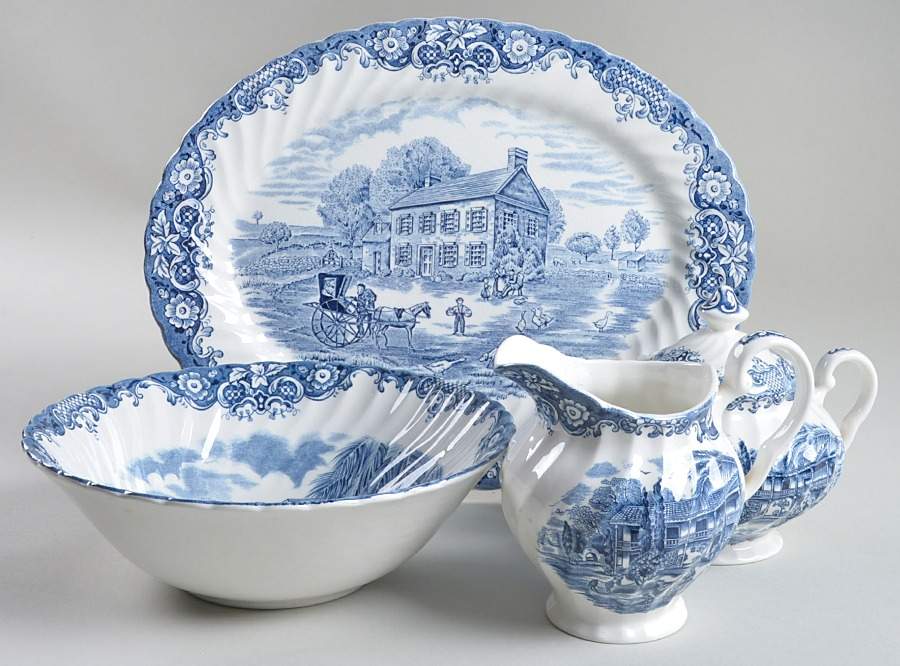 Heritage Hall Blue 5 Piece Hostess Set by Johnson Brothers-1