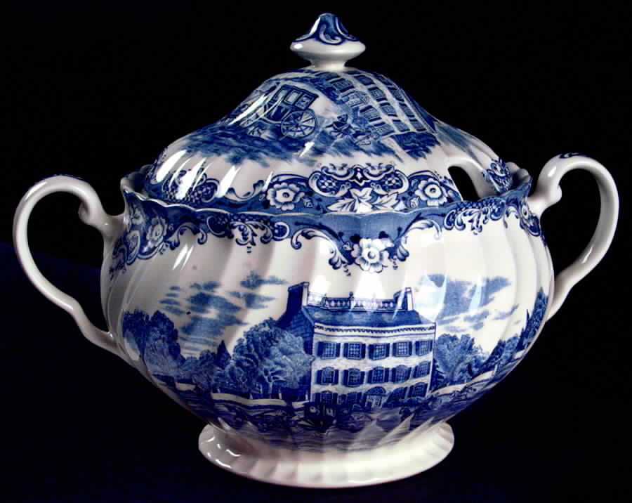 Heritage Hall Blue Tureen &  Lid by Johnson Brothers-1