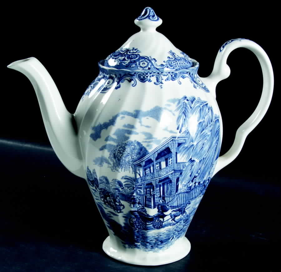 Heritage Hall Blue Coffee Pot & Lid by Johnson Brothers-1