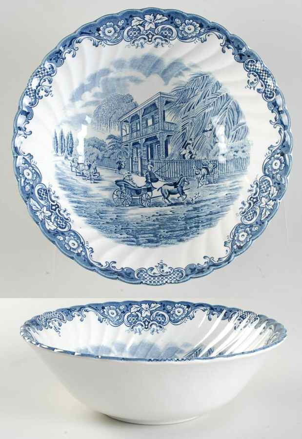 Heritage Hall Blue 8" Round Vegetable Bowl by Johnson Brothers-1