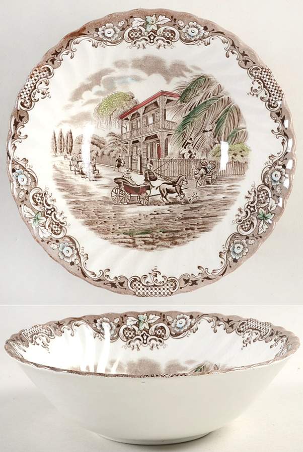 Heritage Hall Brown Multicolor 8" Round Vegetable Bowl by Johnson Brothers-1