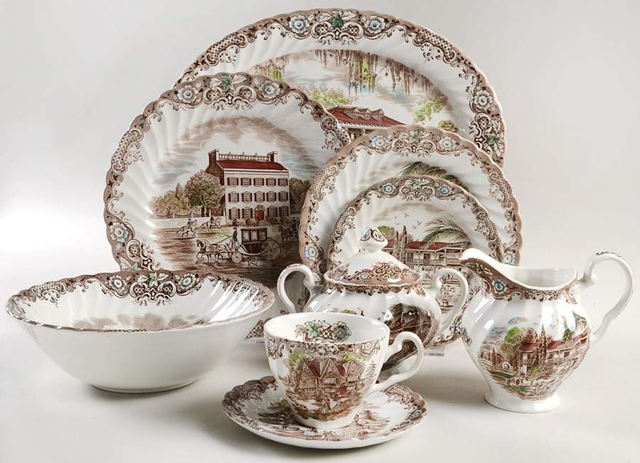 Heritage Hall Brown Multicolor 45 Piece Starter Set by Johnson Brothers-1