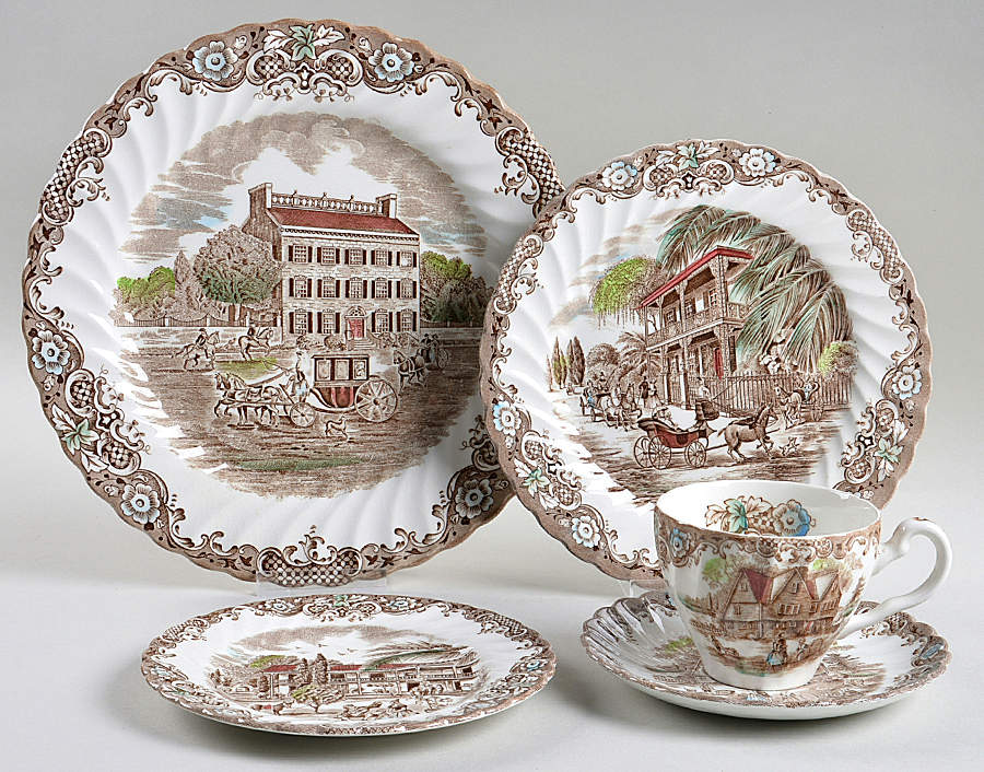 Heritage Hall Brown Multicolor 5 Piece Place Setting by Johnson Brothers-1
