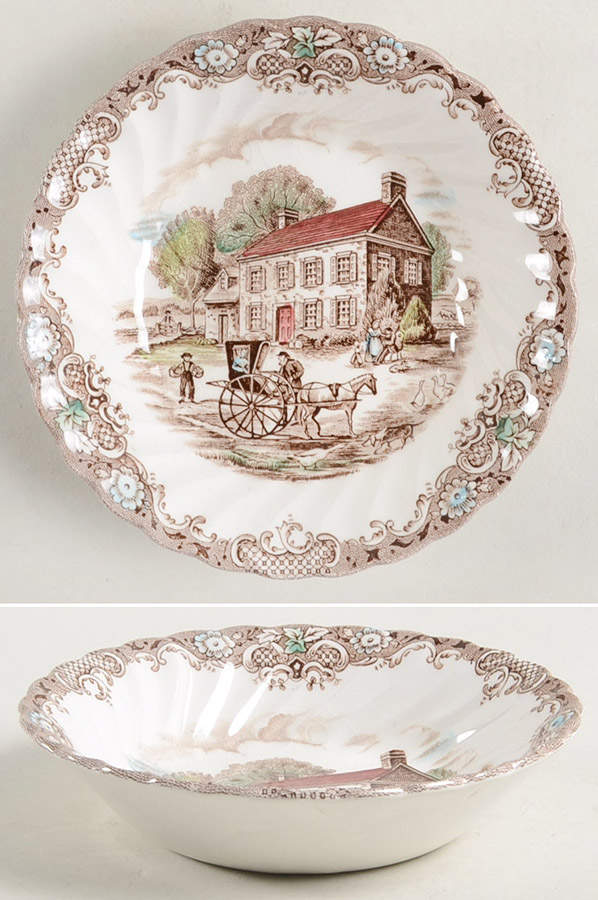 Heritage Hall Brown Multicolor Fruit/Dessert (Sauce) Bowl by Johnson Brothers-1