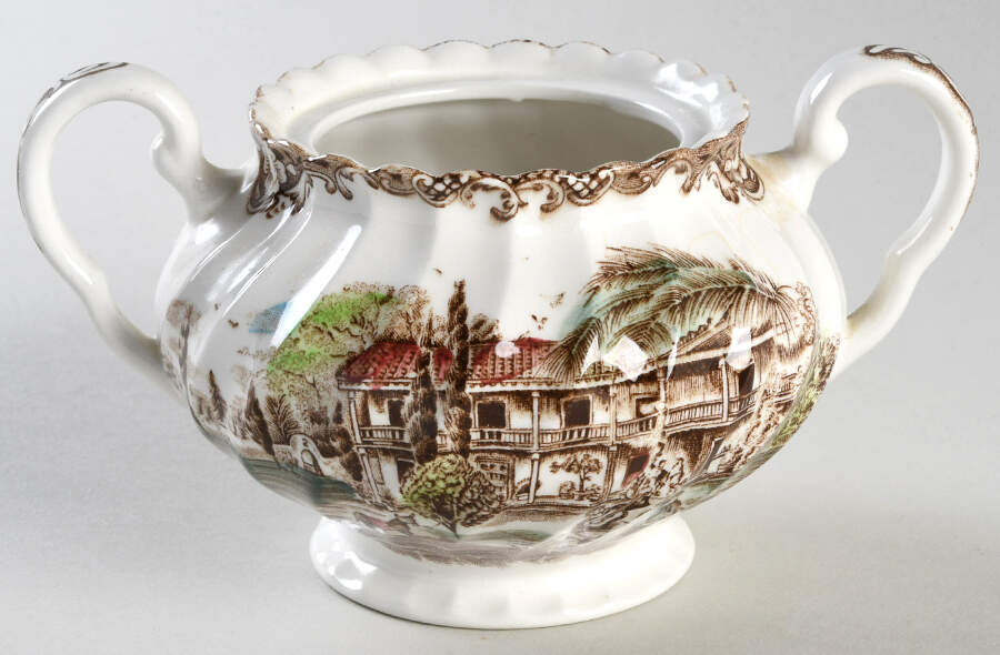 Heritage Hall Brown Multicolor Sugar Bowl No Lid by Johnson Brothers-1